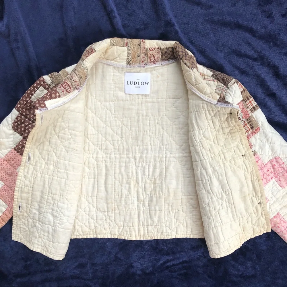 THE LUDLOW SHOP brand new rare 1800s friendship quilt crop coat small medium S/M - Picture 9 of 15